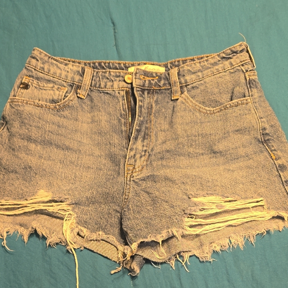 KanCan Blue Jean Shorts Distressed Frayed Hem